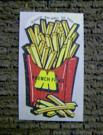 Vintage Mello Smello Sniff Stickers   FRENCH FRIES   MINT  