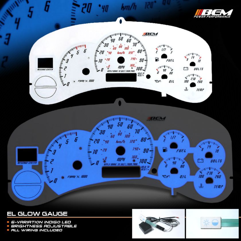 1999 2000 2001 2002 CHEVY TAHOE INDIGLO EL GLOW GAUGES  