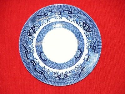 CHURCHILL WILLOW BLUE SAUCER PLATE GEORGIAN SHAPE FINE  