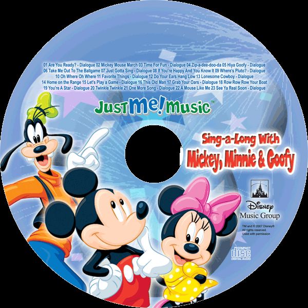   CDs where Mickey, Minnie and Goofy speak and sing to them by name