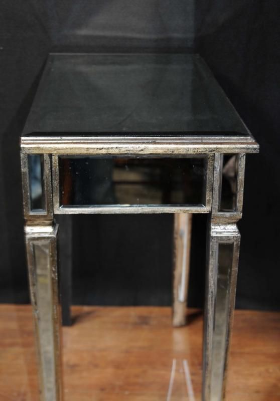 Pair Art Deco Mirror Side Tables Mirrored Occasional Table Furniture 