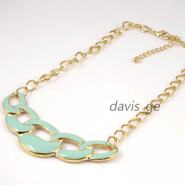 styles golden loop pendant Collarbone bold chain Necklace girls lady 