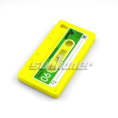 Cassette Tape Silicone Case Cover for iPhone 4 4G +Film  