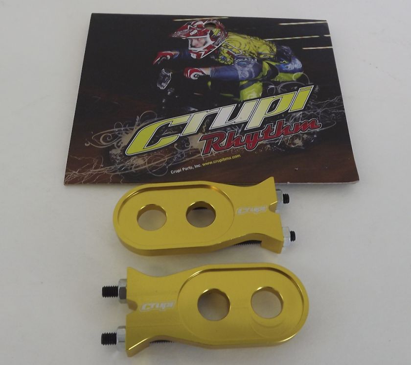 NEW Crupi BMX Rhythm Bomb Axle Chain Tensioners Anodized Gold Crupi 