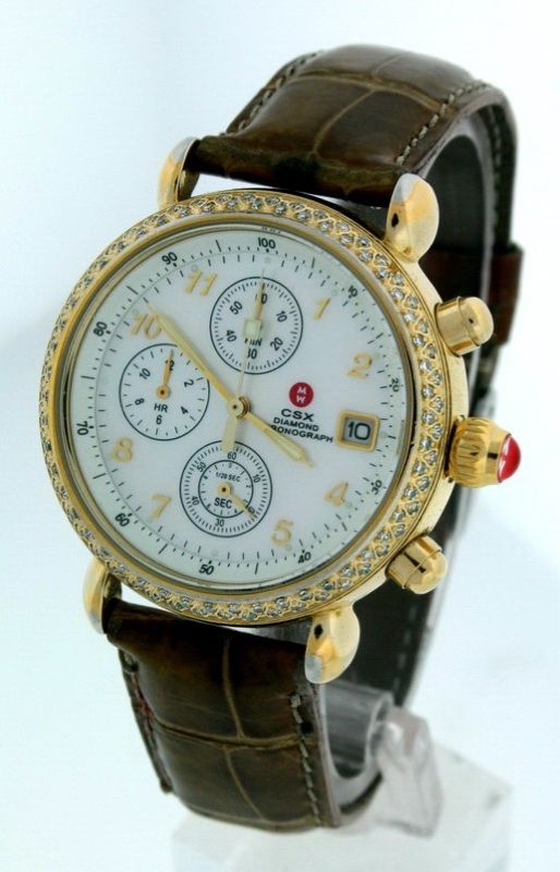 Michele CSX Chrono. Diamond, Mother of Pearl Dial Watch  