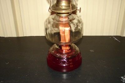 Vintage Glass Eagle Oil Lamp w/Shade  