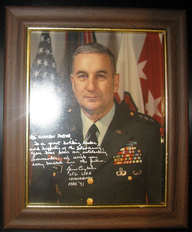 AUTOGRAPHED PORTRAIT OF LIEUTENANT GENERAL JIM CRYSEL  