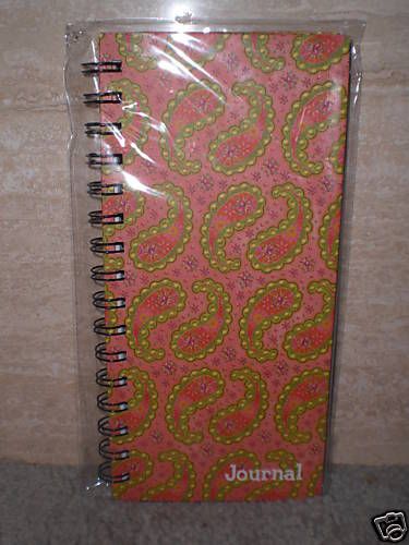 Linda Maron Paisley Salmon Green Spiral Journal $0 S/H  