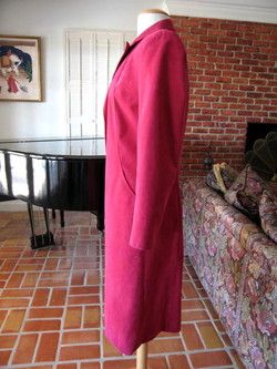 ULTRASUEDE VINTAGE 80s HOT PINK MAGNETA COAT~8  