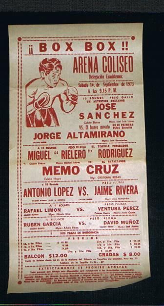 RARE 1973 Mexican boxing poster Sanchez Limon Ruben Garcia  