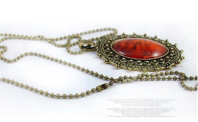 1pcs Bohemian Style Vintage Amber Necklace Coat Chain X70 FREE SHIP 