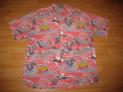 VINTAGE 1950S JAPAN ASIAN RAYON HAWAIIAN SHIRT  L  NR  