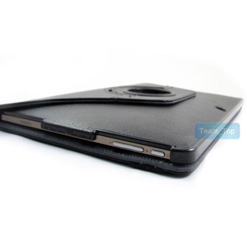 Black 360° Rotating Magic Leather Cover Stand Case for ASUS Eee Pad 