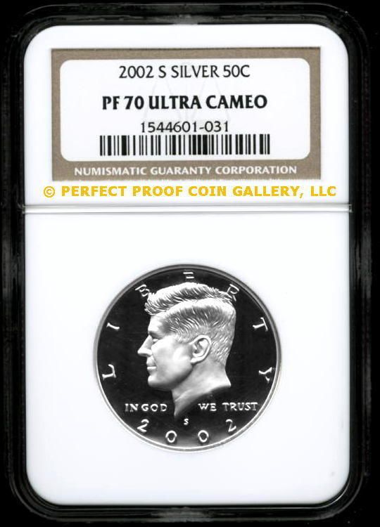 NGC PF70 UC 2002 S SILVER KENNEDY HALF PF 70  