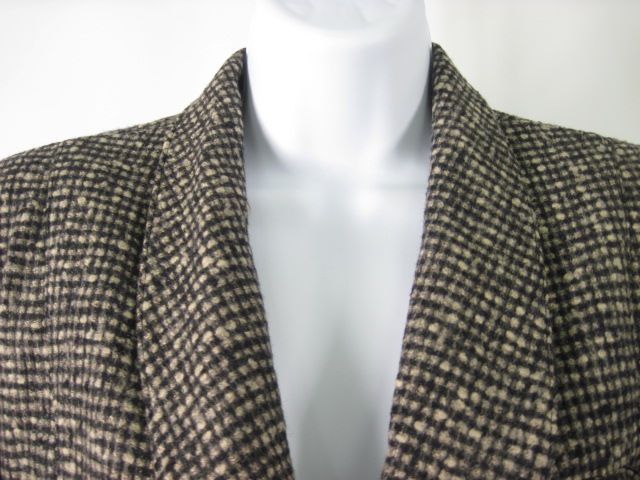 KRIZIA Black Beige Knit Wool Blazer Jacket Sz 40  