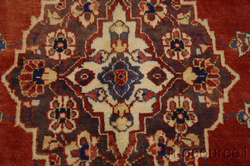 LARGE FLORAL 5X10 RED MASHAD PERSIAN ORIENTAL AREA RUG CARPET WOOL 