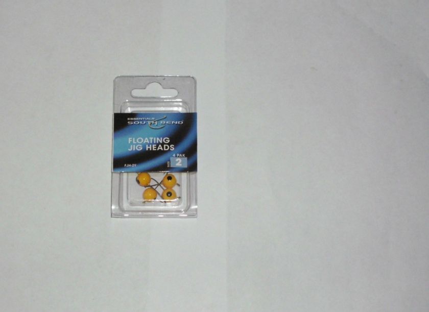 pack of 4 YELLOW South Bend Floating Jig Heads SZ 2  