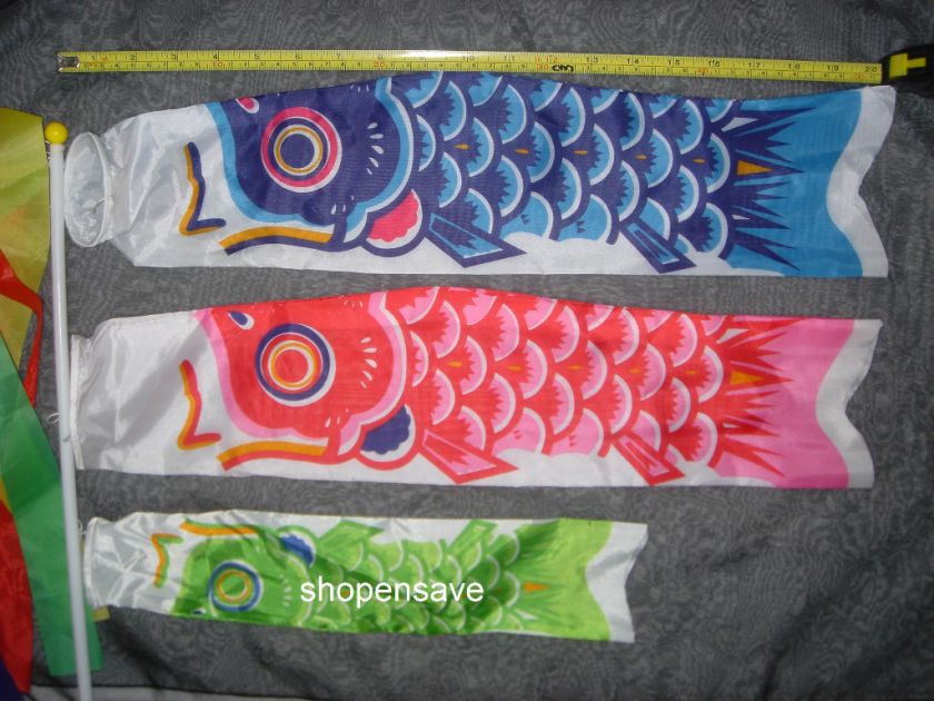 Fish Streamer Flags Carp shaped Wind Sock Koinobori  