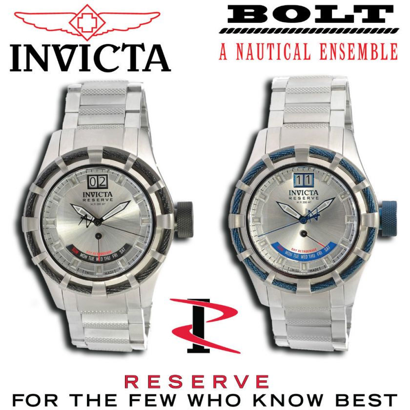 NEW Invicta Mens Watch Reserve Bolt Swiss Made RETROGRADE MVT Models 