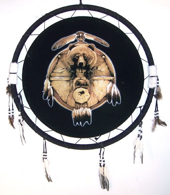 DELUXE WAR SHIELD BEAR DREAMCATCHER dream catcher #349  