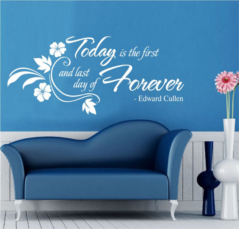 Forever ~ Twilight Edward Cullen Wall Quote Art Mural Decal Vinyl 