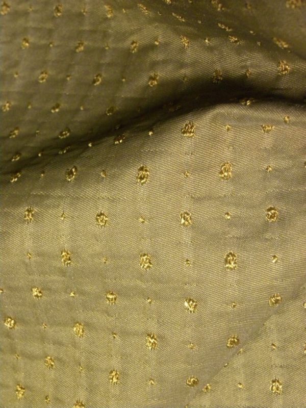 Green & Gold Embroidered Outdoor Upholstery Fabric  