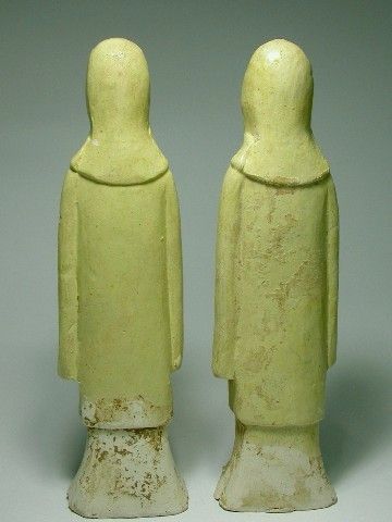 chinese 6th century sui dynasty a pair of straw glazed pottery guards 