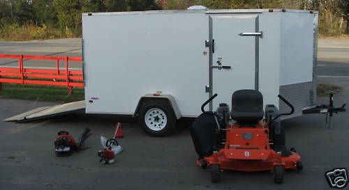 NEW 54 HUSQVARNA ZERO TURN LAWN MOWER ENCLOSED TRAILER PACKAGE 