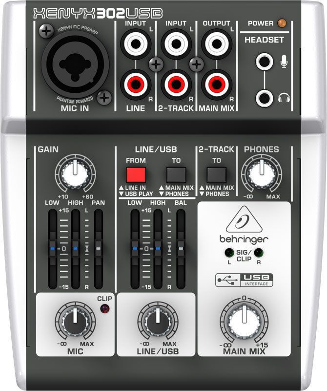   XENYX 302USB Premium 5 Input Mixer w/USB Audio Interface  