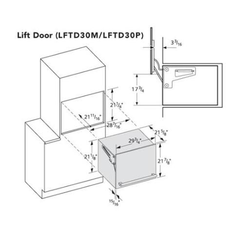 THERMADOR LFTD30P LIFT DOOR WITH PROFESSIONAL HANDLE  