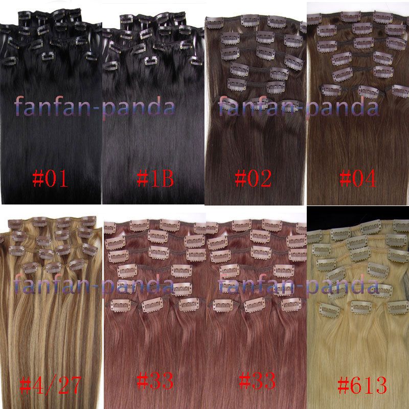   Clips in Human Hair Extensions,New 7 Colours Favorable Price  