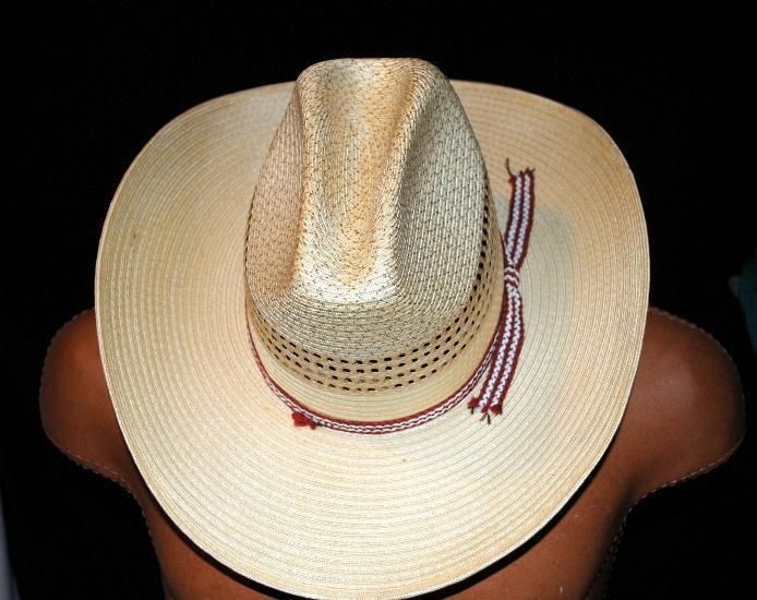 SOMBRERO STRAW HAT PEREZ WESTERN VERY STIFF Sz 7 1/4  