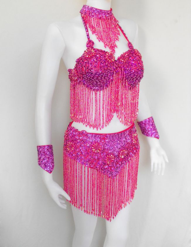 Da NeeNa F6 Party Latin Dance Belly Drag Sequin Dress Costume M  