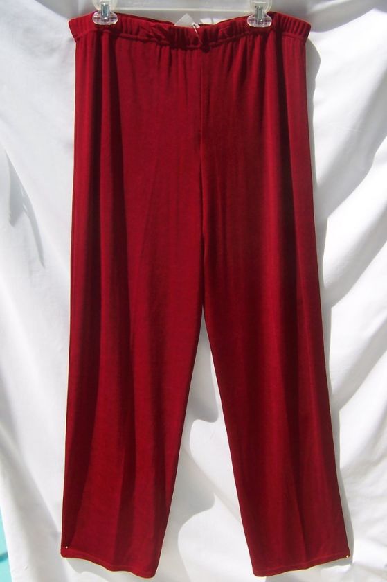 JOSTAR SLINKY TRAVEL KNIT ANKLE PANTS RED SMALL  