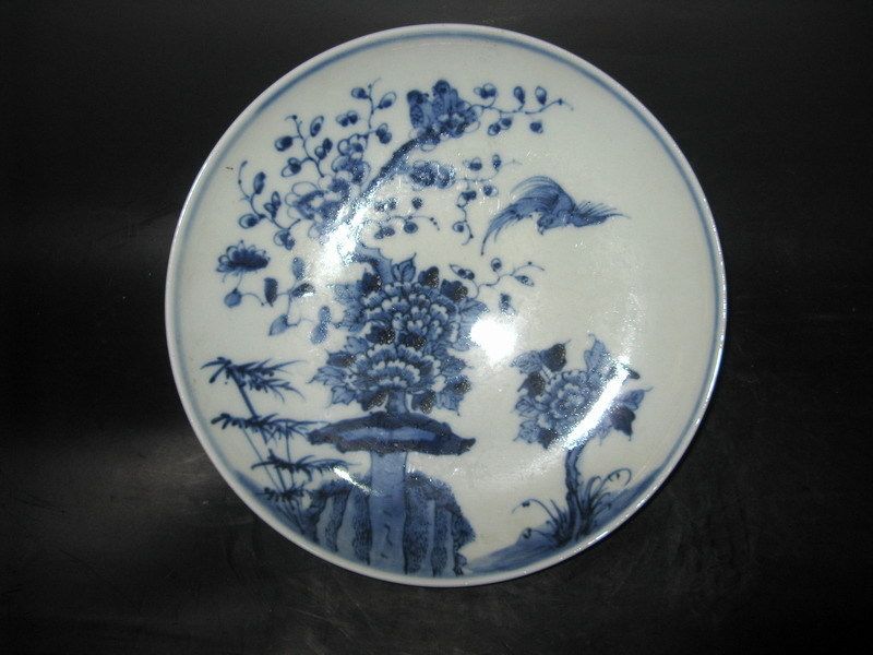 Chinese antique Blue and White porcelain flower Plate  