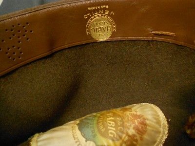 Vintage P & C Habig Vienna Ventilo Fedora Hat, Brown with Sewn Hatband 