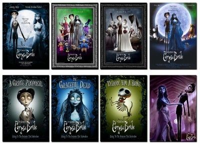 Corpse Bride Poster Movie Fridge Magnets set 8 pcs  