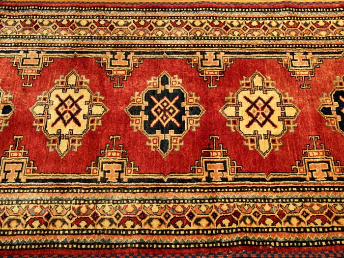 7x11 Beautiful Handmade Veggie Dye Wool Kazak Runner  