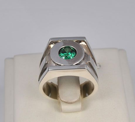 Green Lantern Emerald 925 Silver Ring Approx 11G  