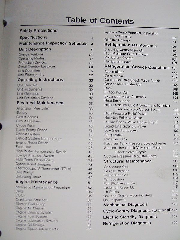 MD II TCI Thermo King Maintence Manual Wiring Diagrams and Schematics 