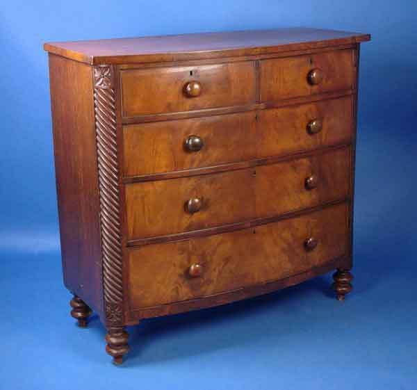 Antique Victorian Mahogany Bowfront Chest of Drawers  