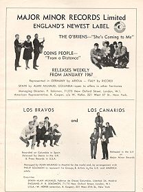 Los Bravos Canarios Odins People The OBriens 1966 Ad  