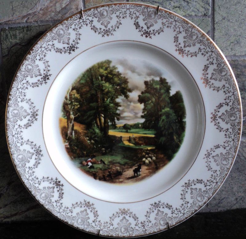   Decorated Plates ♦ 22K Gold Rim ♦ English Country Sheep +  
