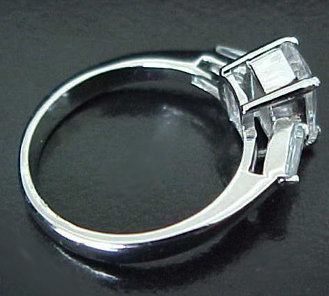 75ct RADIANT Emerald cut SOLITAIRE cz WEDDING Nickel Free Sterling 