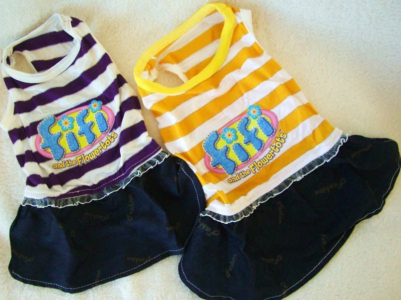 Dog Clothes Dress PURPLE YELLOW size XS S M  