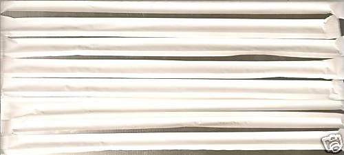NEW 7 5/8 inch WHITE Paper Wrapped Flexible Drink Straw  