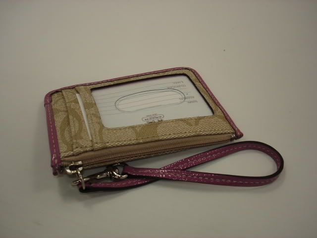   NEW COACH 46763 KHAKI ROSE HERITAGE ID Skinny KeyChain Wallet Wristlet