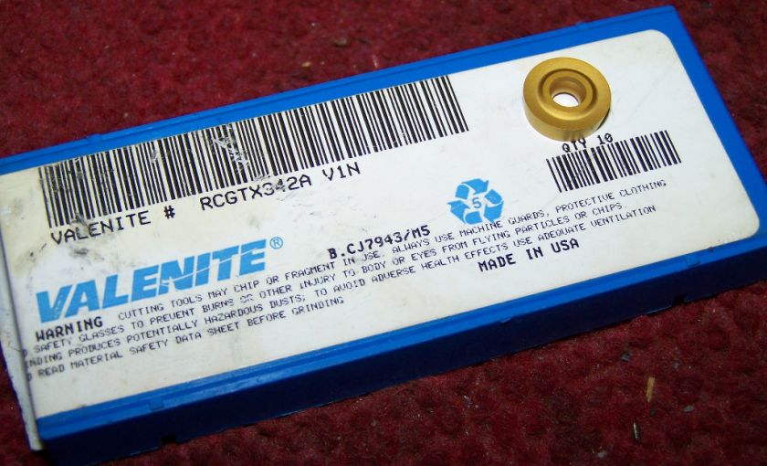 VALENITE RCGTX342A, CARBIDE INSERT, TURNING, MILLING  