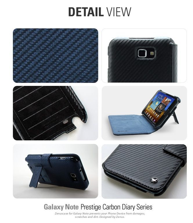 Model  Samsung Galaxy Note (N7000 i9220) Case RESTIGE CARBON DIARY 