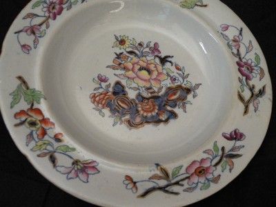 ANTIQUE DAVENPORT STONE CHINA IRONSTONE SOUP PLATE  